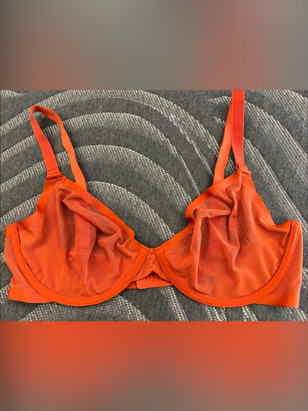 NWOT CUUP The plunge mesh bra - Dark Orange Mesh Underwire 36E